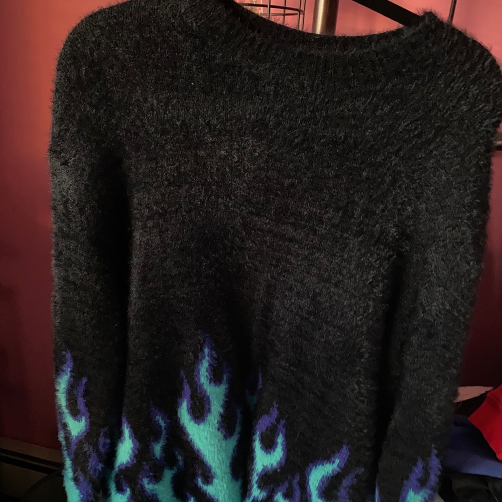 Blue flame oversized sweater
